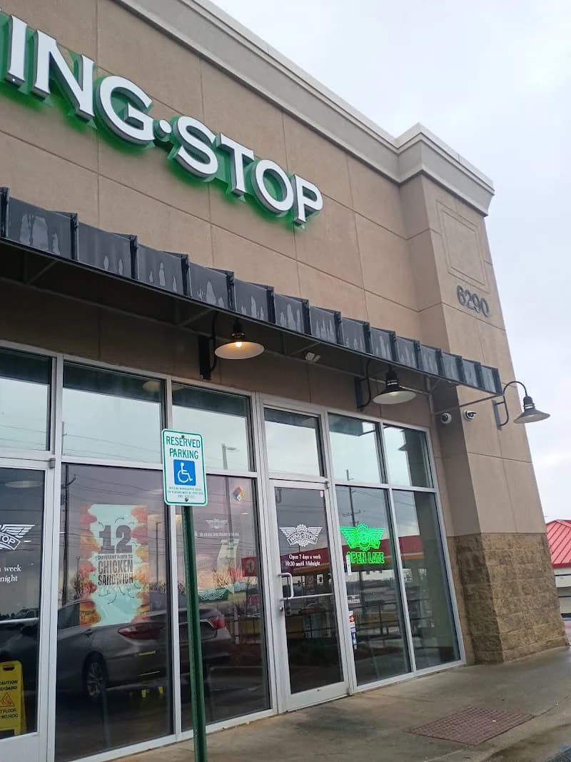 Wingstop storefront outside and inside view at 6290 University Dr Nw Ste J in Huntsville, Alabama
