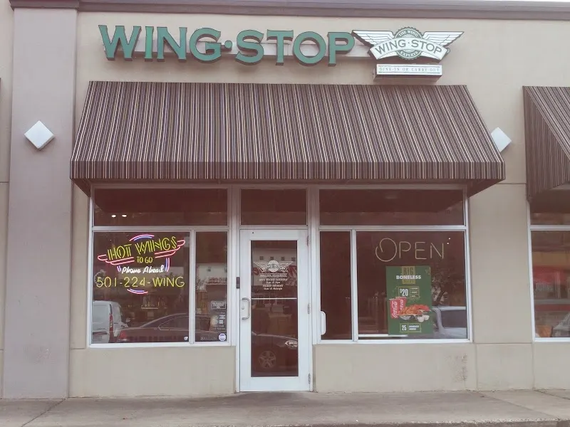 Wingstop storefront outside and inside view at 11321 W Markham St Ste 2 in Little Rock, Arkansas