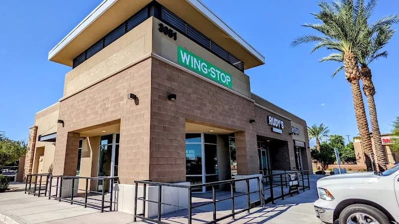 Wingstop storefront outside and inside view at 3051 S. Market Street #103 in Gilbert, Arizona