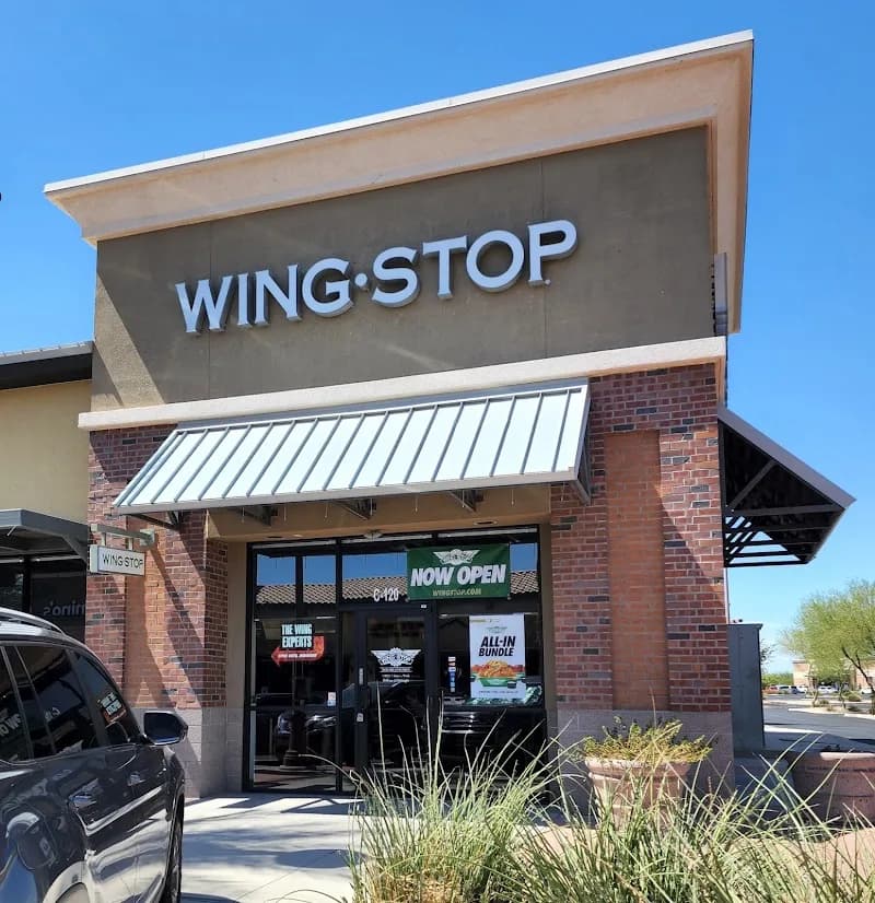 Wingstop storefront outside and inside view at 783 S. Cotton Lane Suite C-120 in Goodyear, Arizona