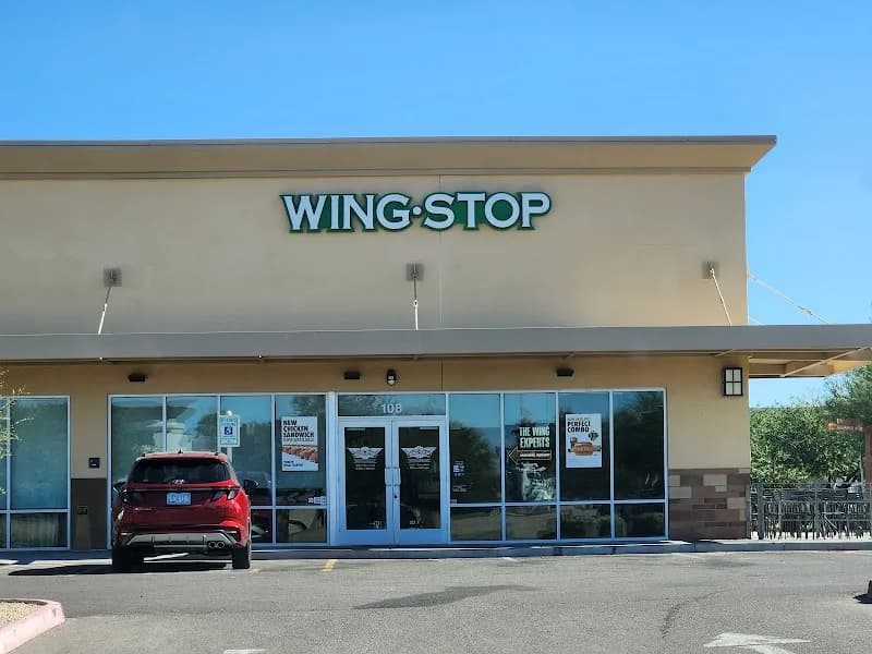 Wingstop storefront outside and inside view at 20555 N. John Wayne Pkwy Ste 108 in Maricopa, Arizona