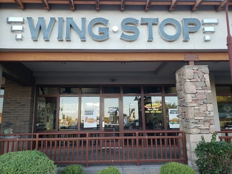 Wingstop storefront outside and inside view at 2320 E Baseline Rd Ste 152 in Phoenix, Arizona