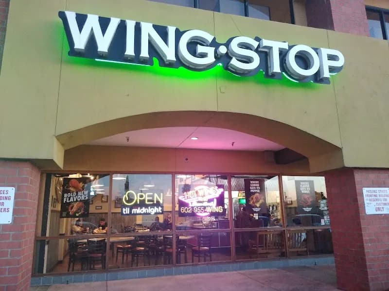 Wingstop storefront outside and inside view at 4041 E Thomas Rd Ste 115 in Phoenix, Arizona