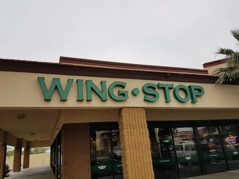 Wingstop storefront outside and inside view at 2700 West Baseline Rd in Tempe, Arizona