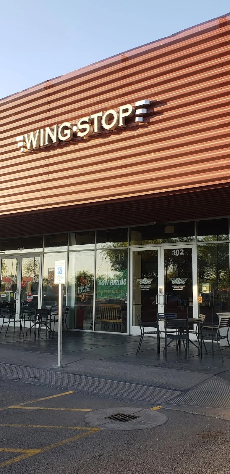 Wingstop storefront outside and inside view at 555 N Scottsdale Rd Ste 102 in Tempe, Arizona