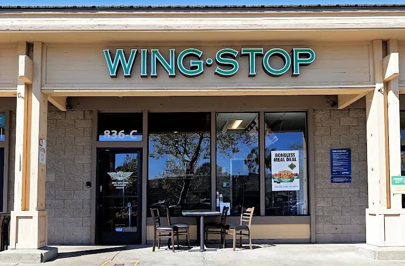 Wingstop storefront outside and inside view at 836 Southampton Road in Benicia, California