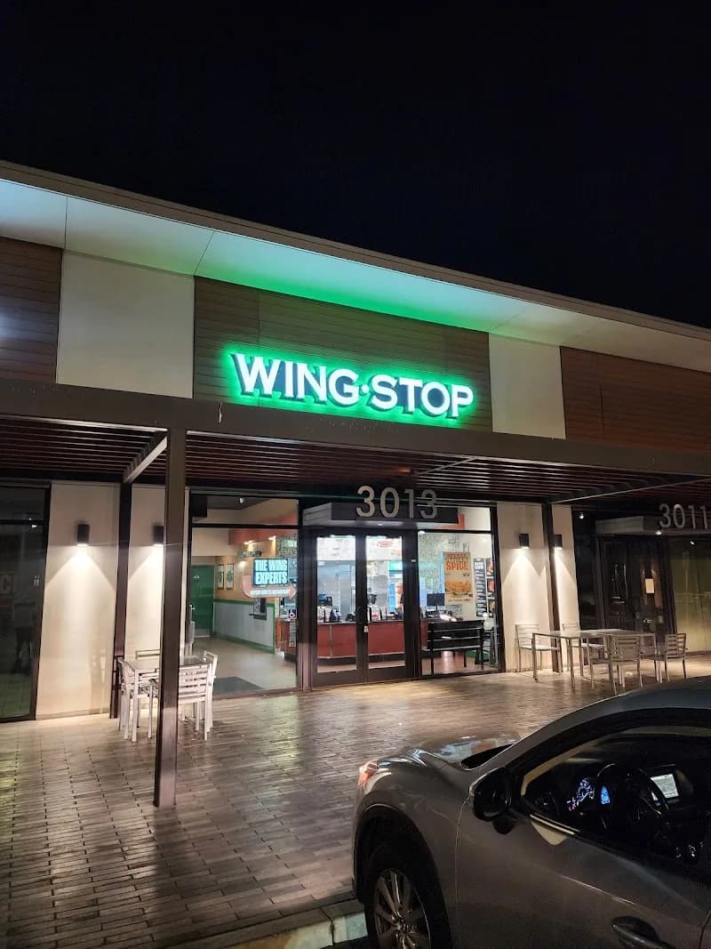 Wingstop storefront outside and inside view at 3013 N Hollywood Way in Burbank, California
