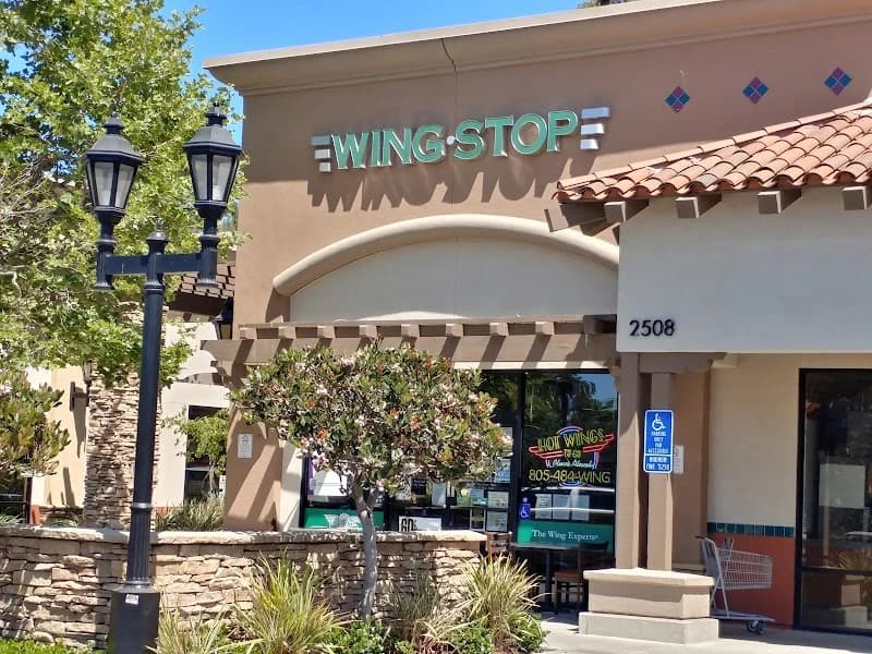 Wingstop storefront outside and inside view at 2508 Las Posas Rd in Camarillo, California