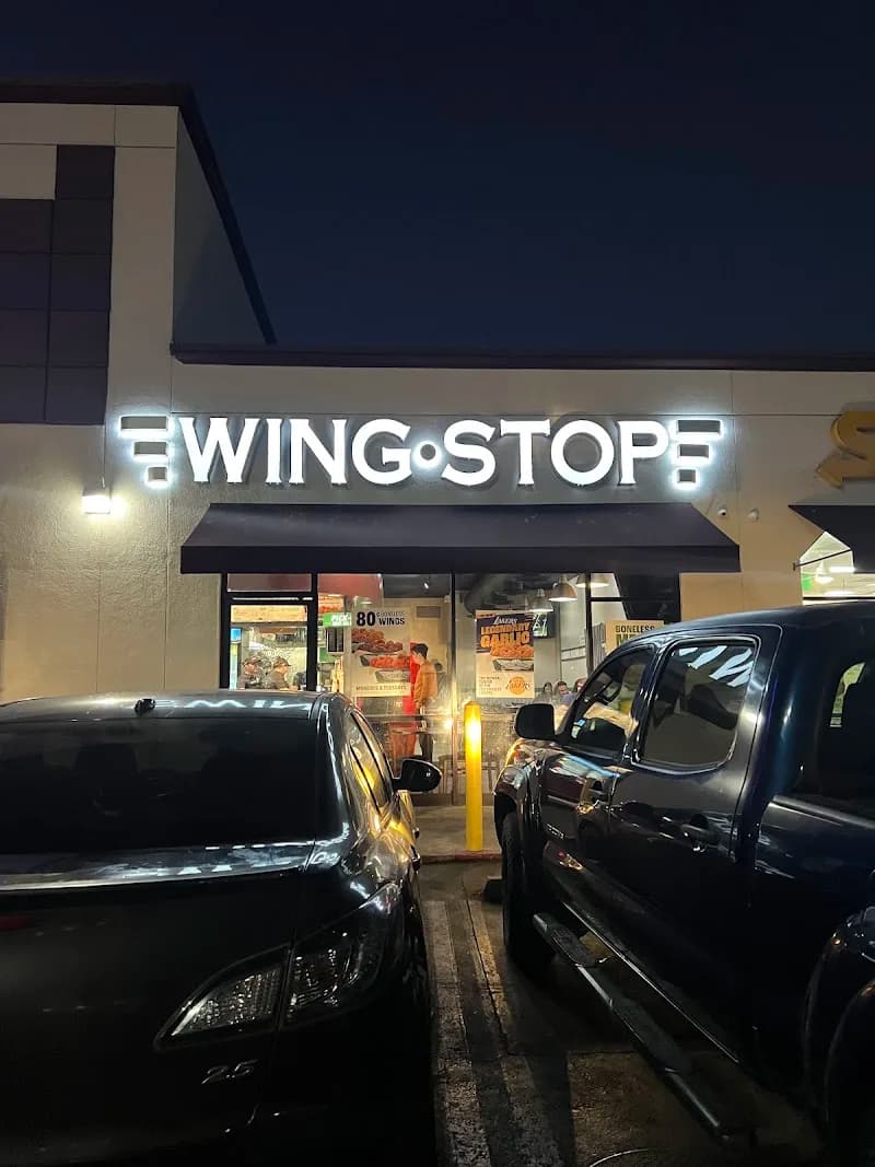Wingstop storefront outside and inside view at 6844 De Soto Ave in Canoga Park, California