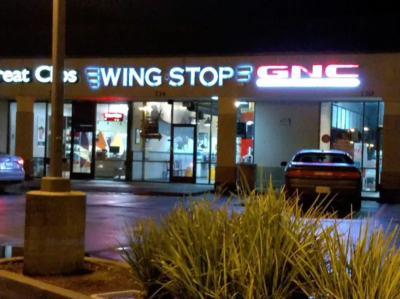 Wingstop storefront outside and inside view at 734 Mangrove Ave in Chico, California