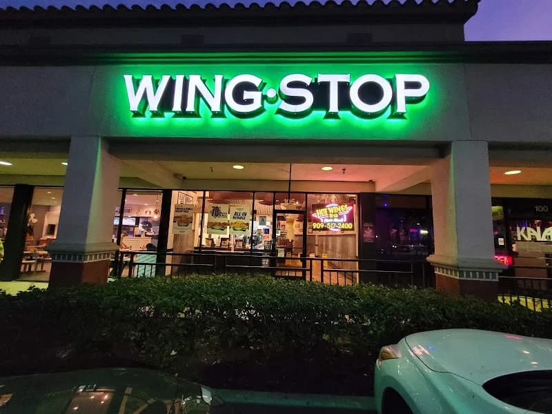 Wingstop storefront outside and inside view at 4200 Chino Hills Pkwy Ste 105 in Chino Hills, California