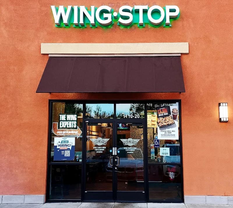 Wingstop storefront outside and inside view at 1100 Concord Ave in Concord, California