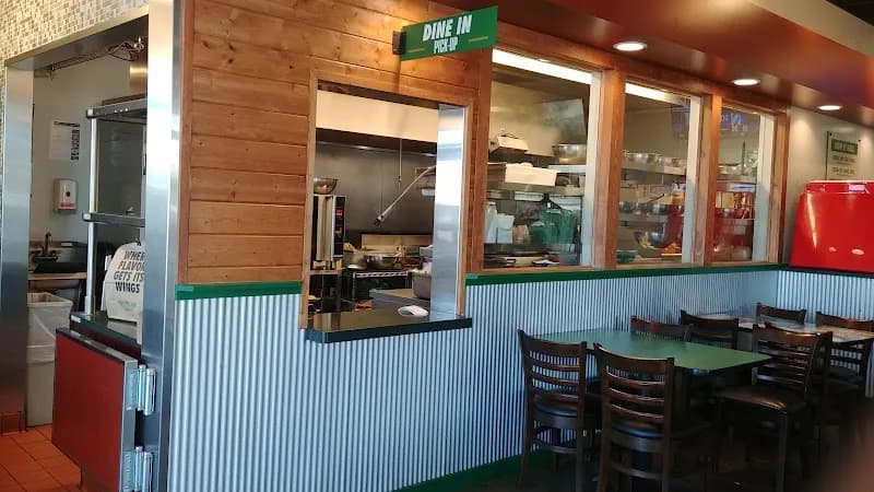 Wingstop storefront outside and inside view at 2300 Harbor Blvd in Costa Mesa, California