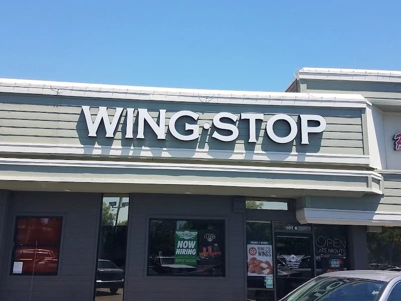 Wingstop storefront outside and inside view at 1089 E Shaw Ave Ste 101A in Fresno, California
