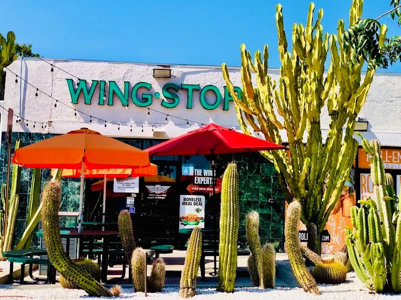 Wingstop storefront outside and inside view at 245 S Glendale Ave Unit B in Glendale, California