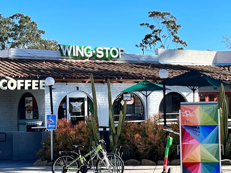 Wingstop storefront outside and inside view at 888 Embarcadero del Norte in Goleta, California