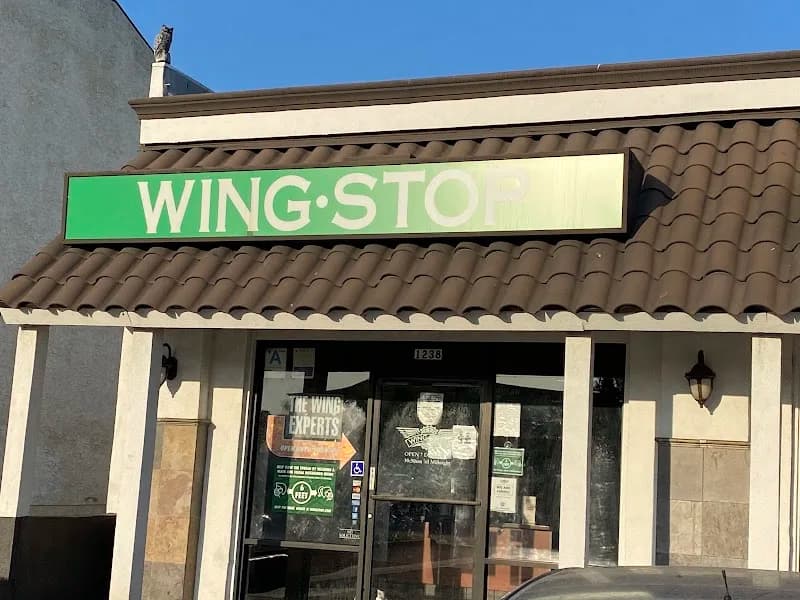 Wingstop storefront outside and inside view at 1238 N Hacienda Blvd in La Puente, California