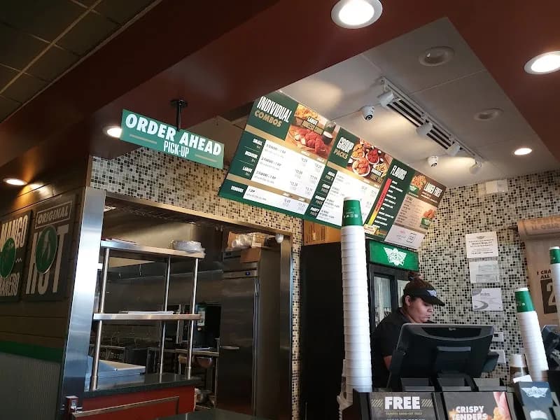 Wingstop storefront outside and inside view at 4040 S. Centinela Ave in Los Angeles, California