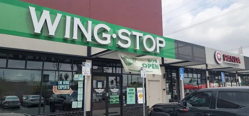 Wingstop storefront outside and inside view at 2619 N. Figueroa St. in Los Angeles, California