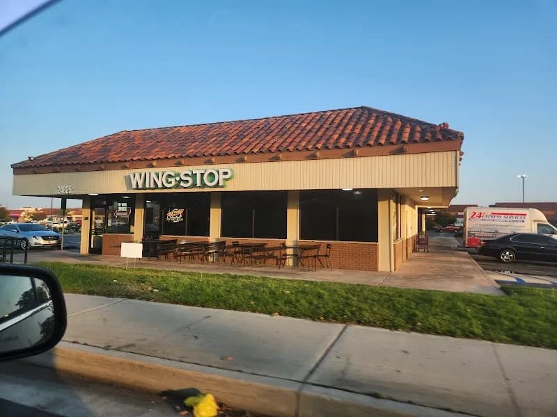 Wingstop storefront outside and inside view at 24825 Alessandro Blvd in Moreno Valley, California