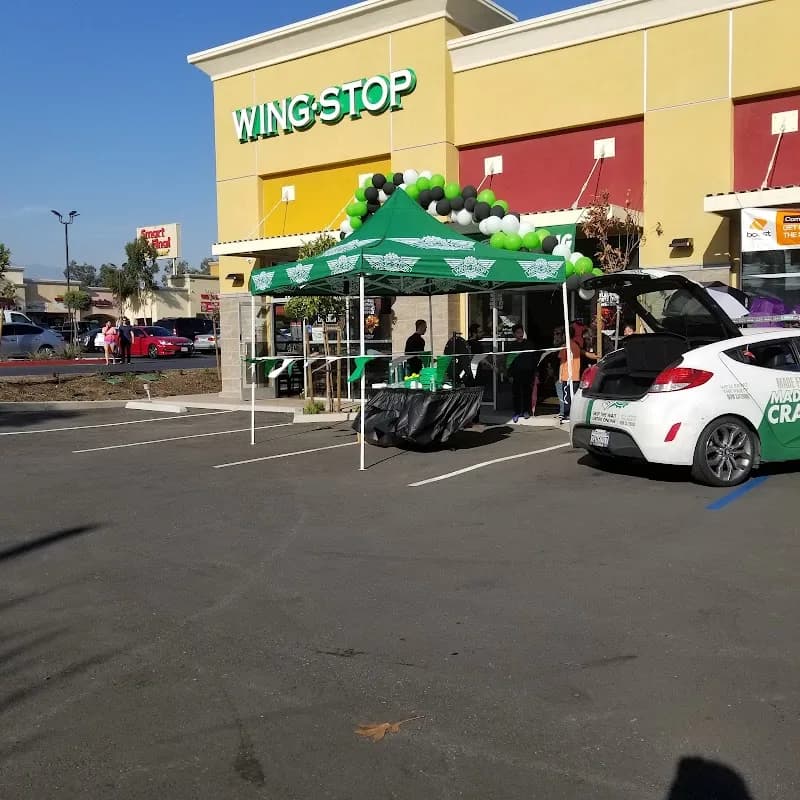 Wingstop storefront outside and inside view at 1305 E. 4Th Street in Ontario, California
