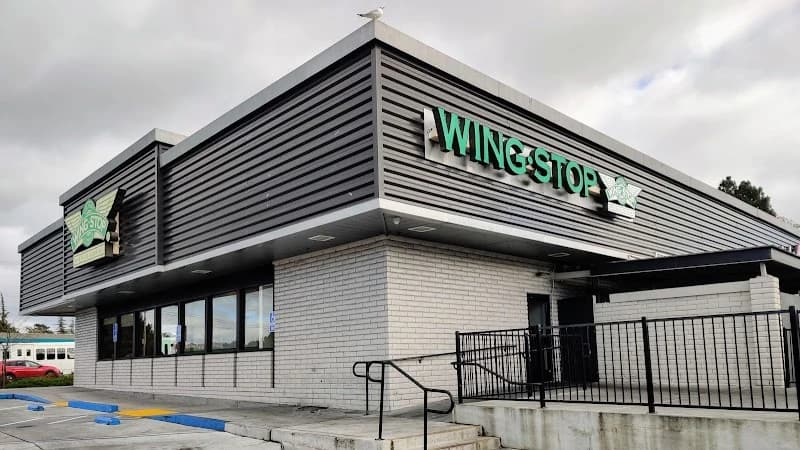 Wingstop storefront outside and inside view at 1581 Fitzgerald Dr in Pinole, California