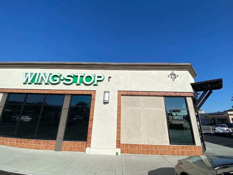 Wingstop storefront outside and inside view at 13358 Poway Rd in Poway, California