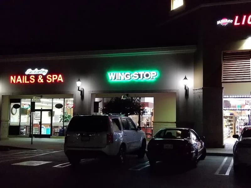 Wingstop storefront outside and inside view at 9635 Milliken Ave in Rancho Cucamonga, California