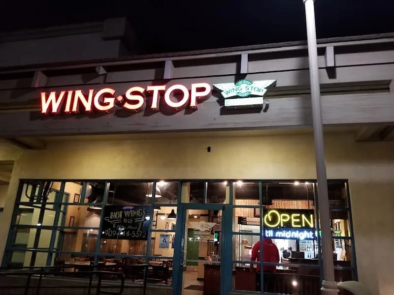 Wingstop storefront outside and inside view at 7212 Archibald Ave in Rancho Cucamonga, California