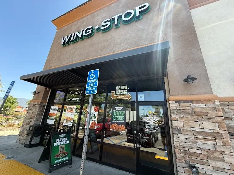 Wingstop storefront outside and inside view at 186 E Easton St in Rialto, California