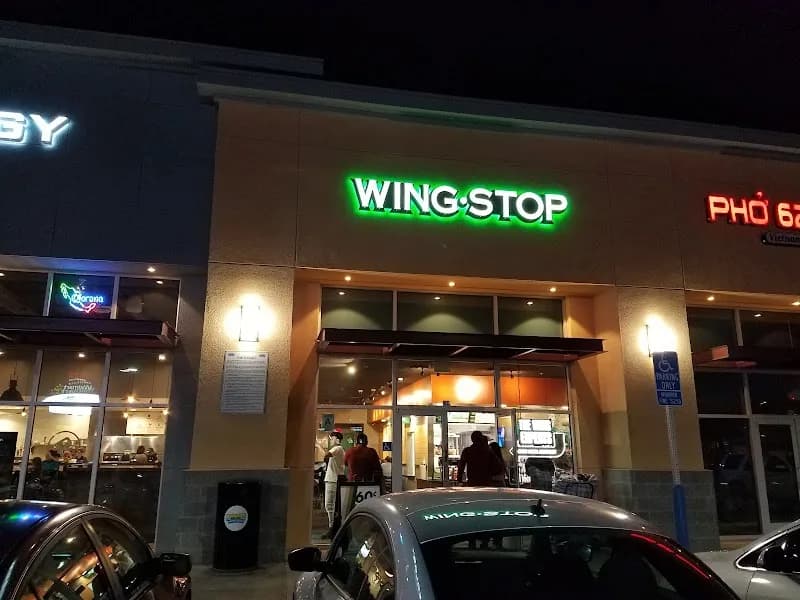 Wingstop storefront outside and inside view at 1420 S. Riverside Ave #8C in Rialto, California