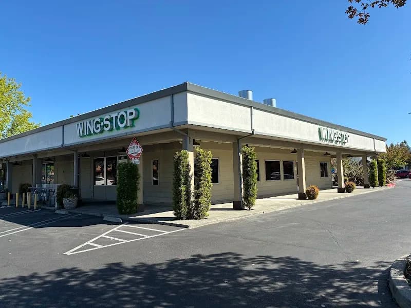 Wingstop storefront outside and inside view at 6420 Commerce Blvd in Rohnert Park, California