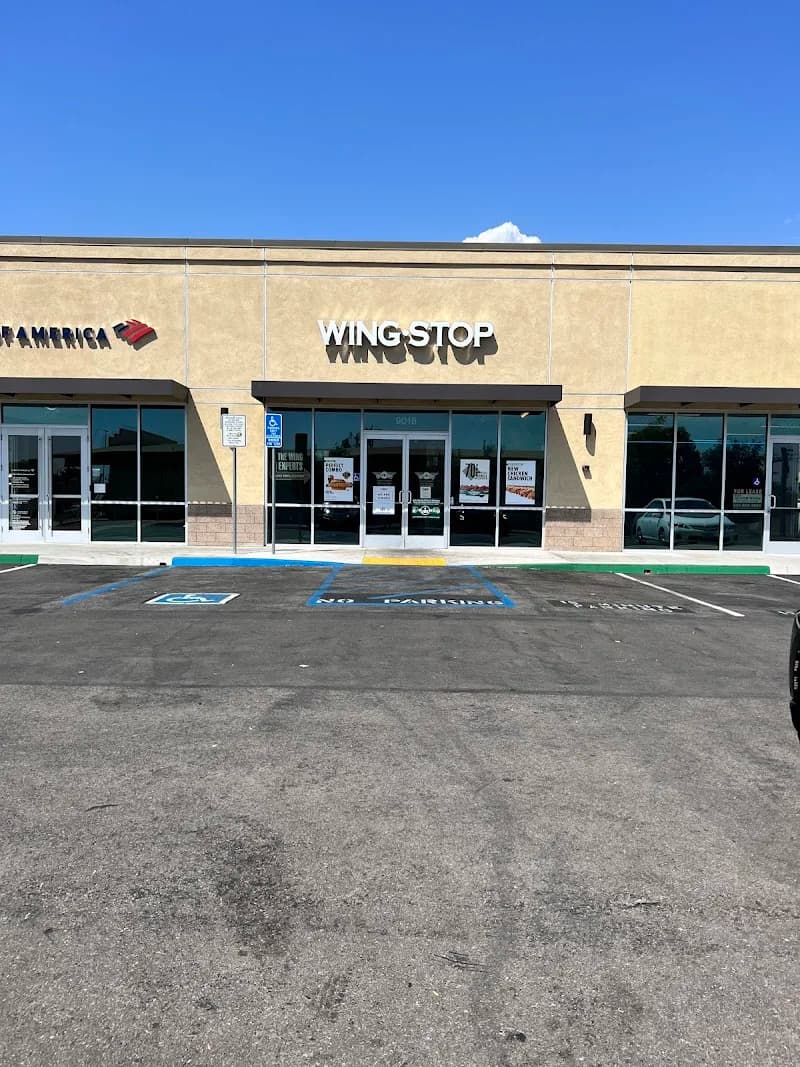 Wingstop storefront outside and inside view at 9018 Huntington Dr. in San Gabriel, California