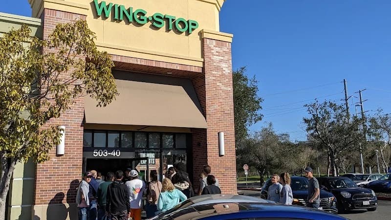 Wingstop storefront outside and inside view at 503 Coleman Ave Ste 40 in San Jose, California
