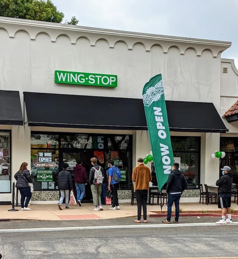Wingstop storefront outside and inside view at 3849 State Street in Santa Barbara, California