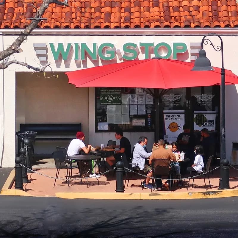 Wingstop storefront outside and inside view at 22931 Soledad Canyon Road in Santa Clarita, California