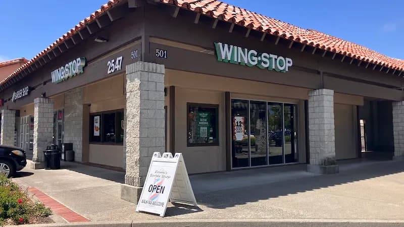 Wingstop storefront outside and inside view at 2547 Guerneville Rd in Santa Rosa, California