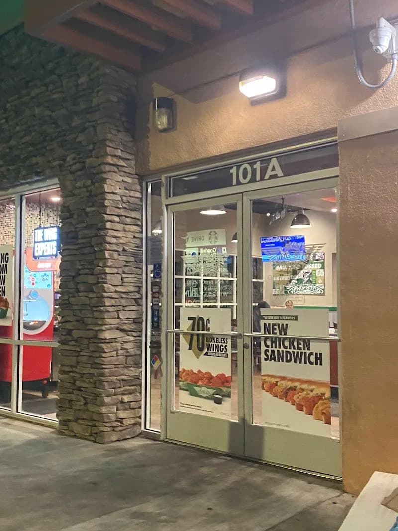 Wingstop storefront outside and inside view at 41115 Winchester Rd. Suite 101A in Temecula, California