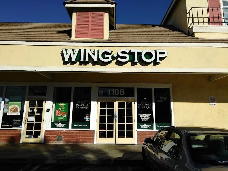 Wingstop storefront outside and inside view at 110 S Mountain Ave Ste B in Upland, California