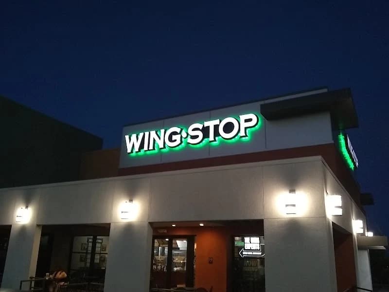 Wingstop storefront outside and inside view at 14181 US Hwy 395 in Victorville, California