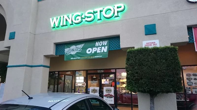 Wingstop storefront outside and inside view at 1229 N Grand Ave in Walnut, California