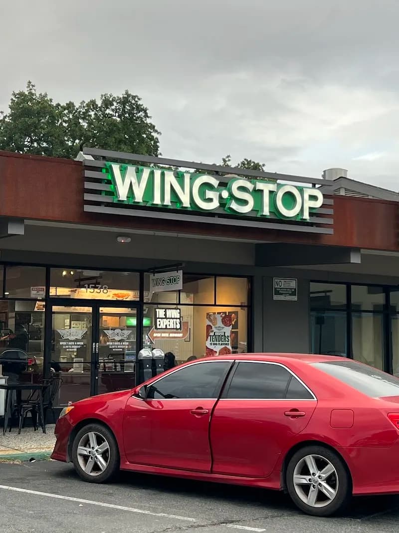 Wingstop storefront outside and inside view at 1538 Newell Ave in Walnut Creek, California
