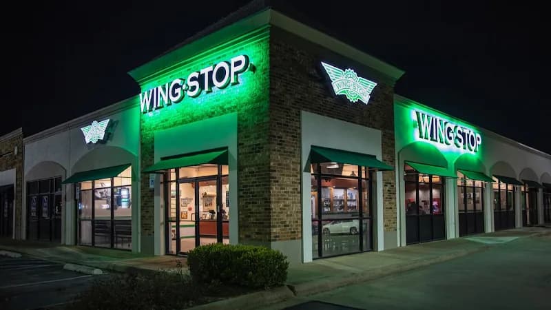 Wingstop storefront outside and inside view at 465 N. Azusa Ave in West Covina, California