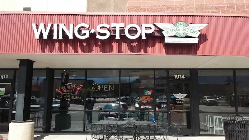 Wingstop storefront outside and inside view at 1914 Southgate Rd in Colorado Springs, Colorado