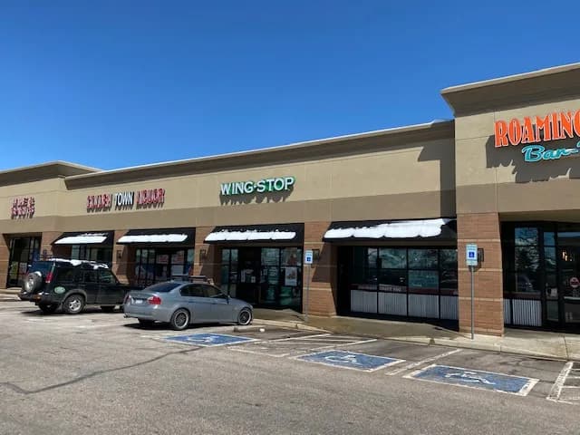 Wingstop storefront outside and inside view at 17121 S. Golden Rd. Ste 105 in Golden, Colorado