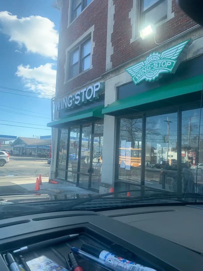 Wingstop storefront outside and inside view at 292 Whalley Ave in New Haven, Connecticut
