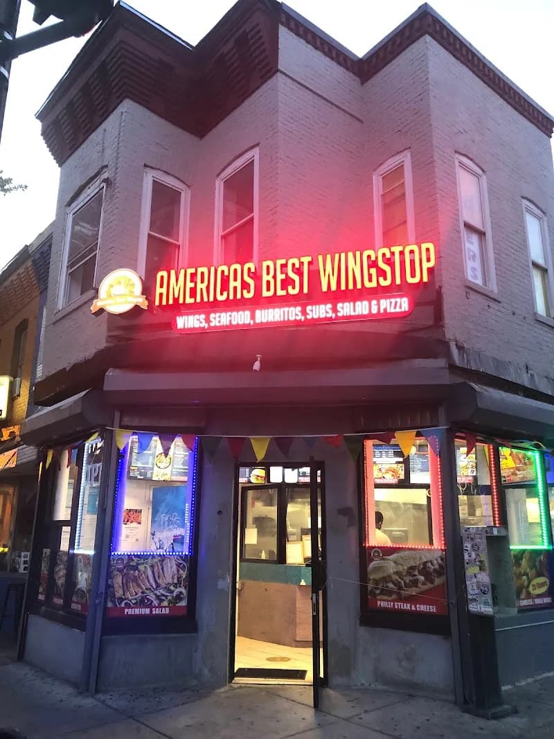 Wingstop storefront outside and inside view at 1839 7th Street NW in Washington, Washington DC