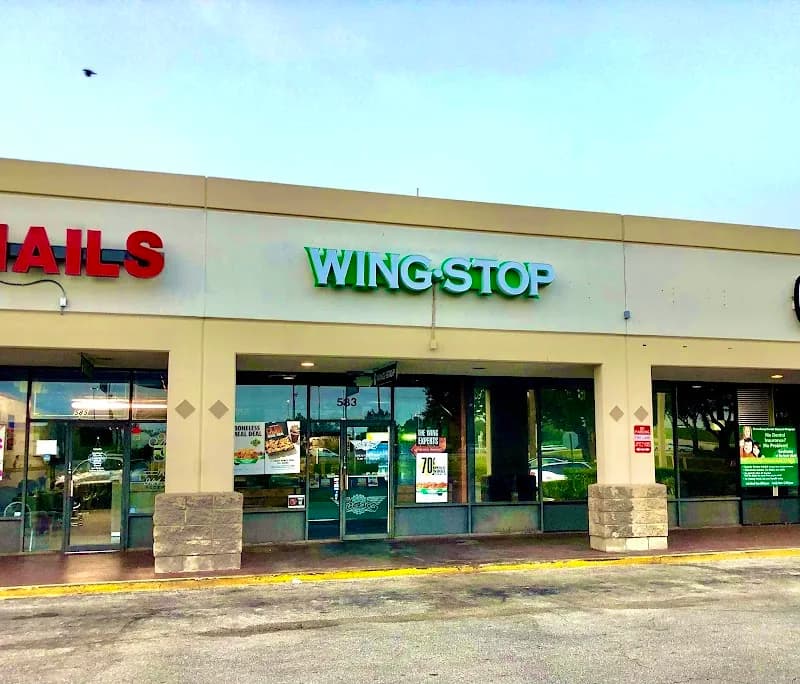 Wingstop storefront outside and inside view at 573 10th Street East Suite 583 in Palmetto, Florida