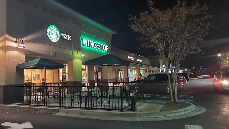 Wingstop storefront outside and inside view at 821 Dawsonville Hwy in Gainesville, Georgia