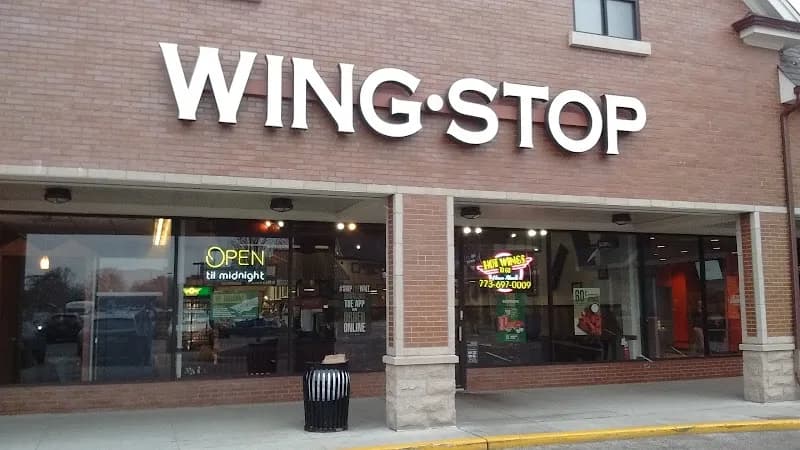 Wingstop storefront outside and inside view at 3326 N Western Ave in Chicago, Illinois